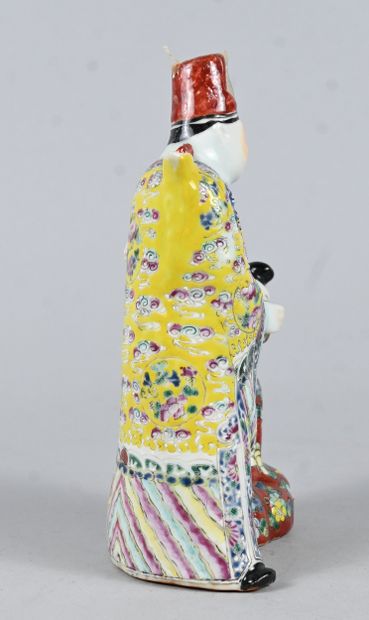 Flacon anthropomorphe chinois en porcelaine...