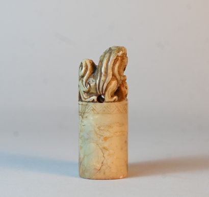 Chinese steatite seal with lions, 19th century
Chinese...