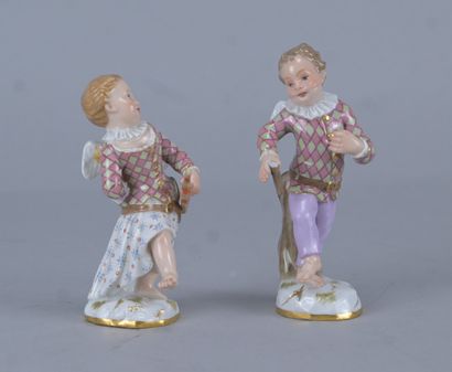 Paire de figurines en porcelaine de Meissen...