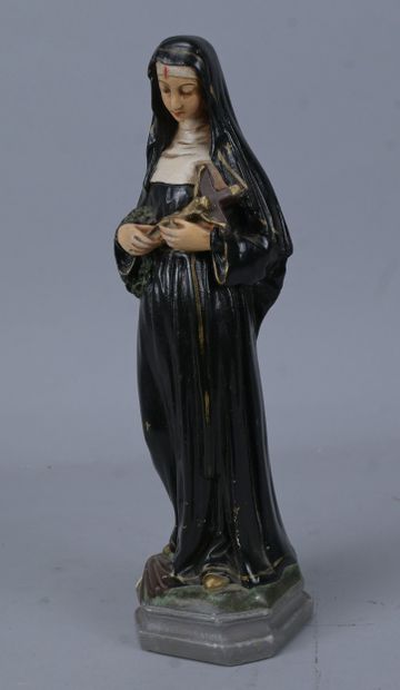 Saint Rita of Cascia, polychrome plaster...