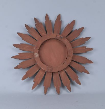 Miroir soleil en bois doré, début du XXe...