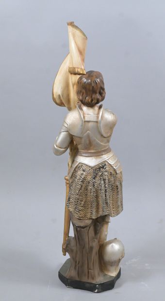 Joan of Arc, polychrome plaster religious...