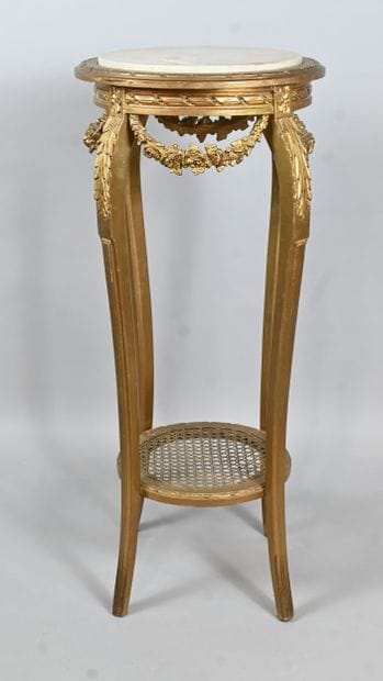 Guéridon de style Louis XVI à plateau de...