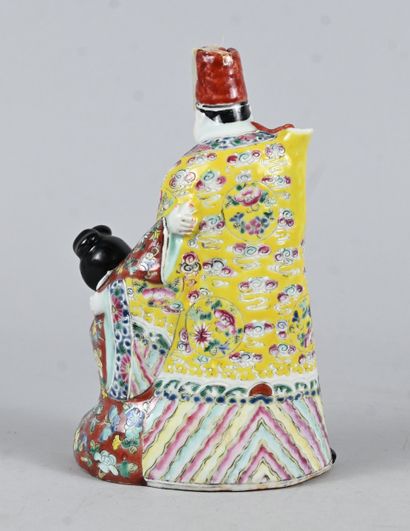 Flacon anthropomorphe chinois en porcelaine...