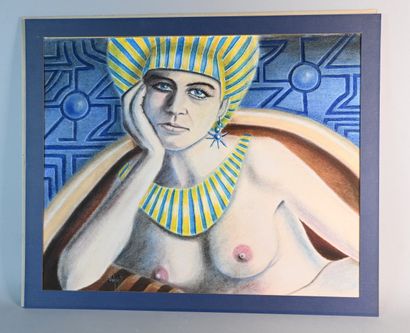 Portrait of a Woman in Egyptian Style, Signed...