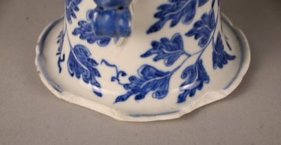 Paire de vases chinois en porcelaine bleu...