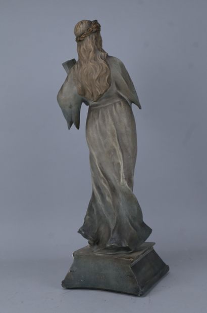 Allegory of Music in patinated plaster, early...
