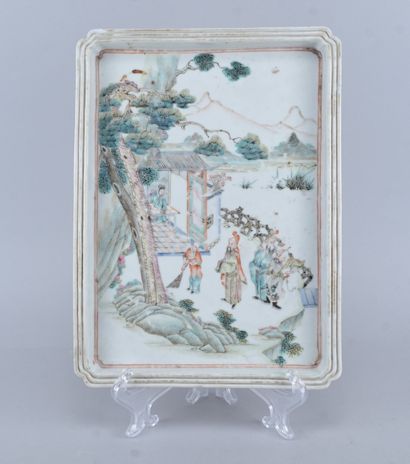 Plaque en porcelaine de la famille verte...