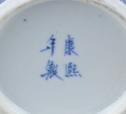 Pair of lidded blue-and-white porcelain vases,...