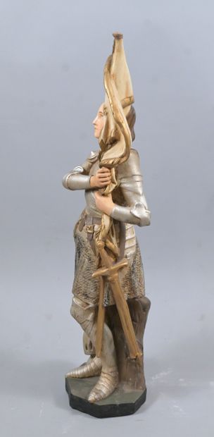 Joan of Arc, polychrome plaster religious...