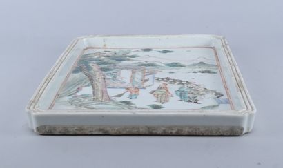 Plaque en porcelaine de la famille verte...