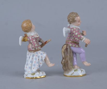Paire de figurines en porcelaine de Meissen...