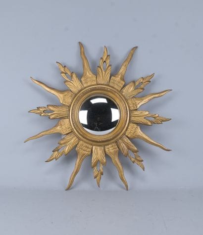 Miroir soleil en bois doré, première moitié...