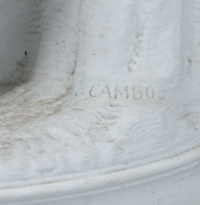 La Cigale de Jean Cambos en biscuit de porcelaine,...
