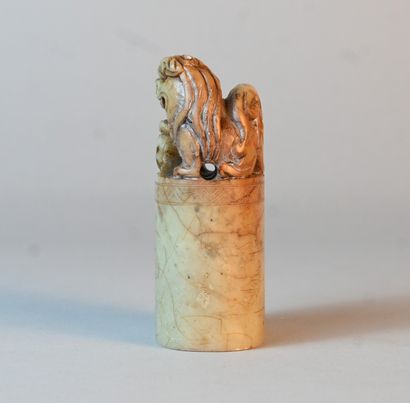 Chinese steatite seal with lions, 19th century
Chinese...