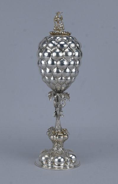 German silver hanap in a naturalistic style...
