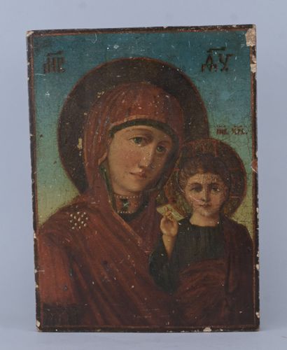 Icône orthodoxe de la Vierge de Kazan avec...