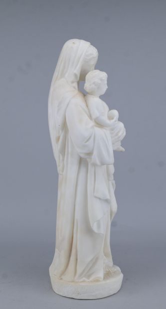 Vierge à l'Enfant en albâtre, XIXe siècle
Statue...