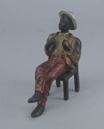 Polychrome Viennese bronze figure depicting...