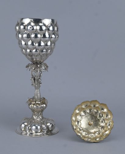 German silver hanap in a naturalistic style...
