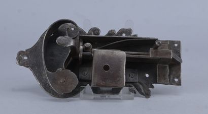 Serrure de porte en fer forgé, travail artisanal,...