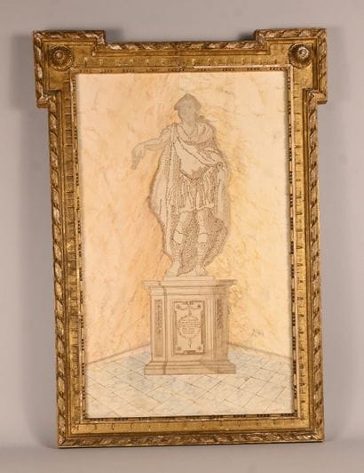 Portrait de Louis XVI en micrographie avec...