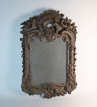 Miroir en bois sculpté, époque Louis XV,...