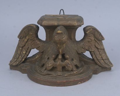 Socle d’applique en bois sculpté polychrome...