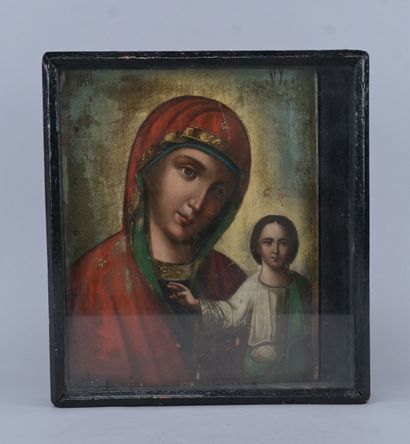Icône orthodoxe de la Vierge de Kazan sous...