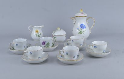 Service à café Meissen en porcelaine à décor...