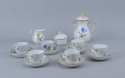 Service à café Meissen en porcelaine à décor...