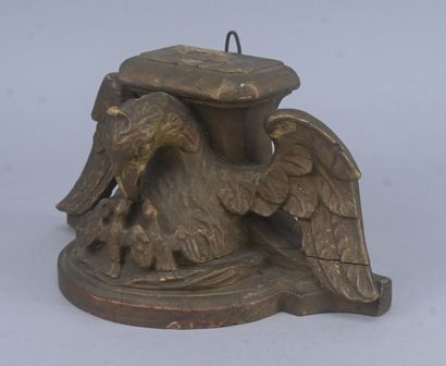 Socle d’applique en bois sculpté polychrome...