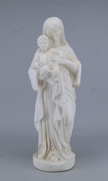 Vierge à l'Enfant en albâtre, XIXe siècle
Statue...