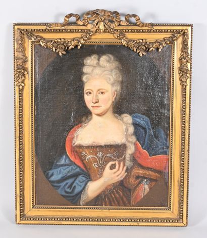 Portrait d’une dame en costume du XVIIIe...