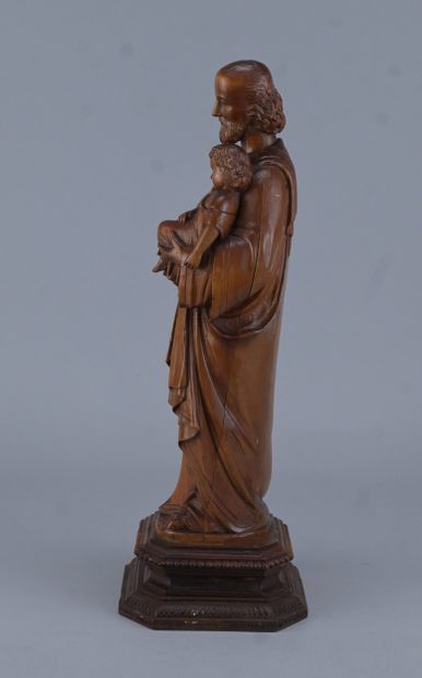 Saint Joseph portant l’Enfant Jésus – Sculpture...