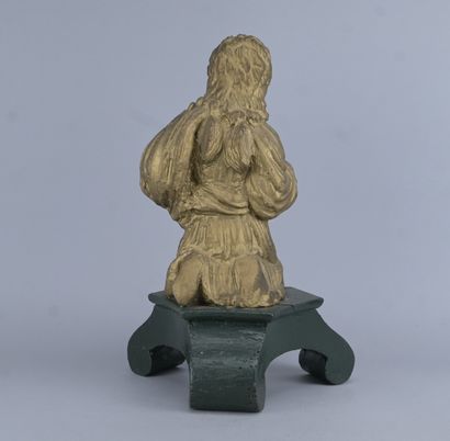 Ange agenouillé en bois sculpté, époque baroque,...