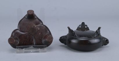 Brûle-parfum japonais (kōro) en bronze sur...