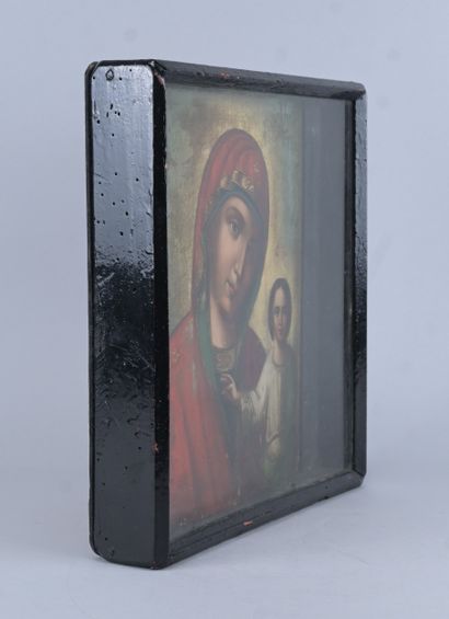 Icône orthodoxe de la Vierge de Kazan sous...