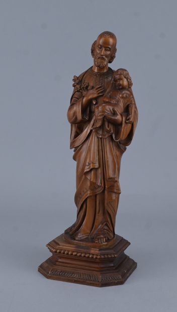 Saint Joseph portant l’Enfant Jésus – Sculpture...