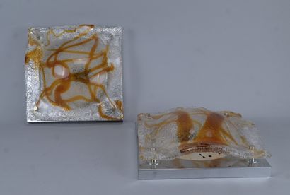 Murano – Paire d'appliques en verre, vers...