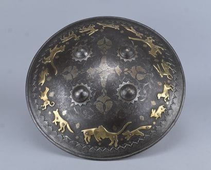 Indo-Persian “Dhal” Shield – Steel with Koftgari...