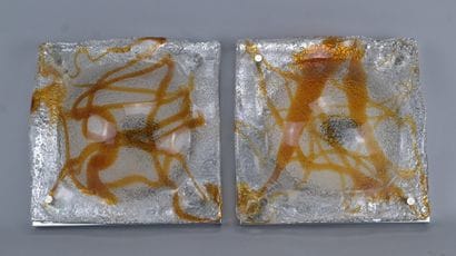 Murano – Paire d'appliques en verre, vers...