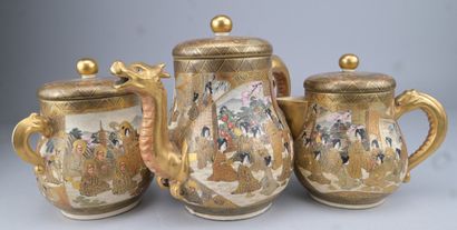Satsuma Earthenware Tea Set – Japan – Meiji...