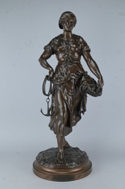 Émile Picault – Fishmonger – Bronze, late...