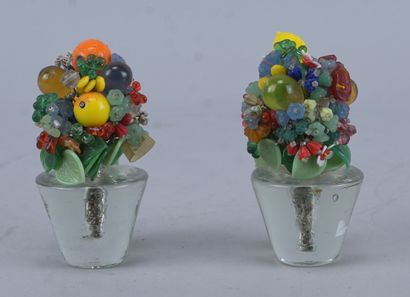 Pair of blown glass vases - Murano, Italy,...
