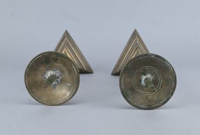 Pair of candlesticks – bronze – Italy – 17th...