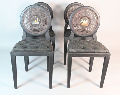Liège – Set of 4 Masonic chairs – 19th century

Set...