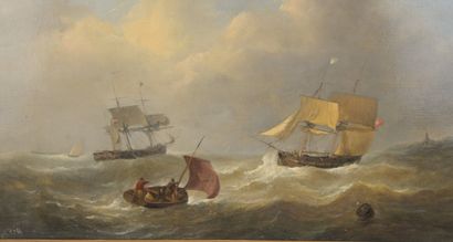 Dutch School – Seascape on Panel – 19th Century

Oil...