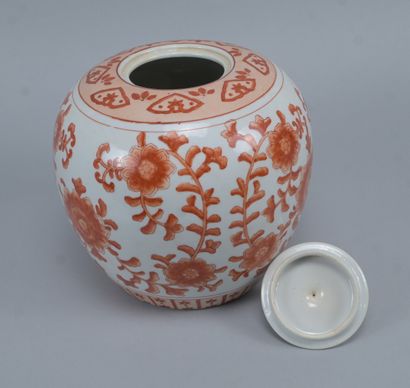 China – Lidded Vase with Iron-Red Decoration...