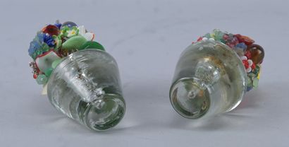 Pair of blown glass vases - Murano, Italy,...